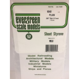 White plate smooth 1.0x150x300mm Ref: 9040 - Evergreen - S1379040