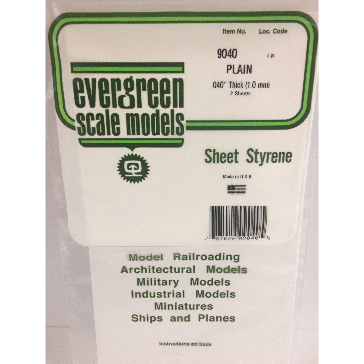 White plate smooth 1.0x150x300mm Ref: 9040 - Evergreen - S1379040 White plate smooth 1.0x150x300mm Ref: 9040 - Evergreen - S1379040