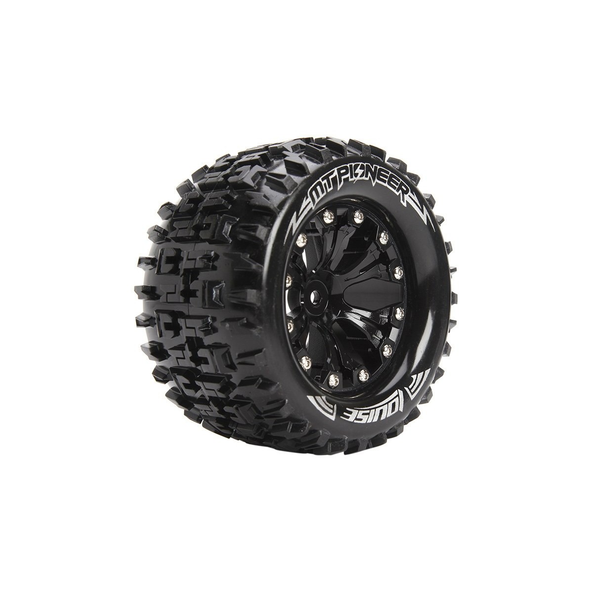 MT-Pioneer Tires + Black 2.8" 1/10 (x2) Louise RC Rims Louise RC L-T3202SB - 1 MT-Pioneer Tires + Black 2.8" 1/10 (x2) Louise RC Rims Louise RC L-T3202SB - 1