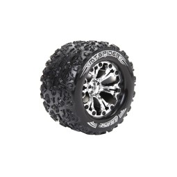 Pneus MT-Spider + Jantes Chrome 2.8" 1/10 (x2) Louise RC Louise RC LR-T3203SCH - 1