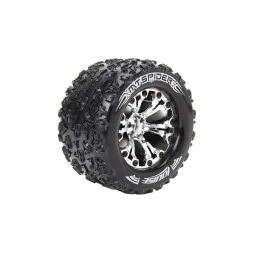 MT-Spider Tires - Chrome Rims 2.8" 1/10 (x2) Louise RC Louise RC LR-T3203SCH - 1