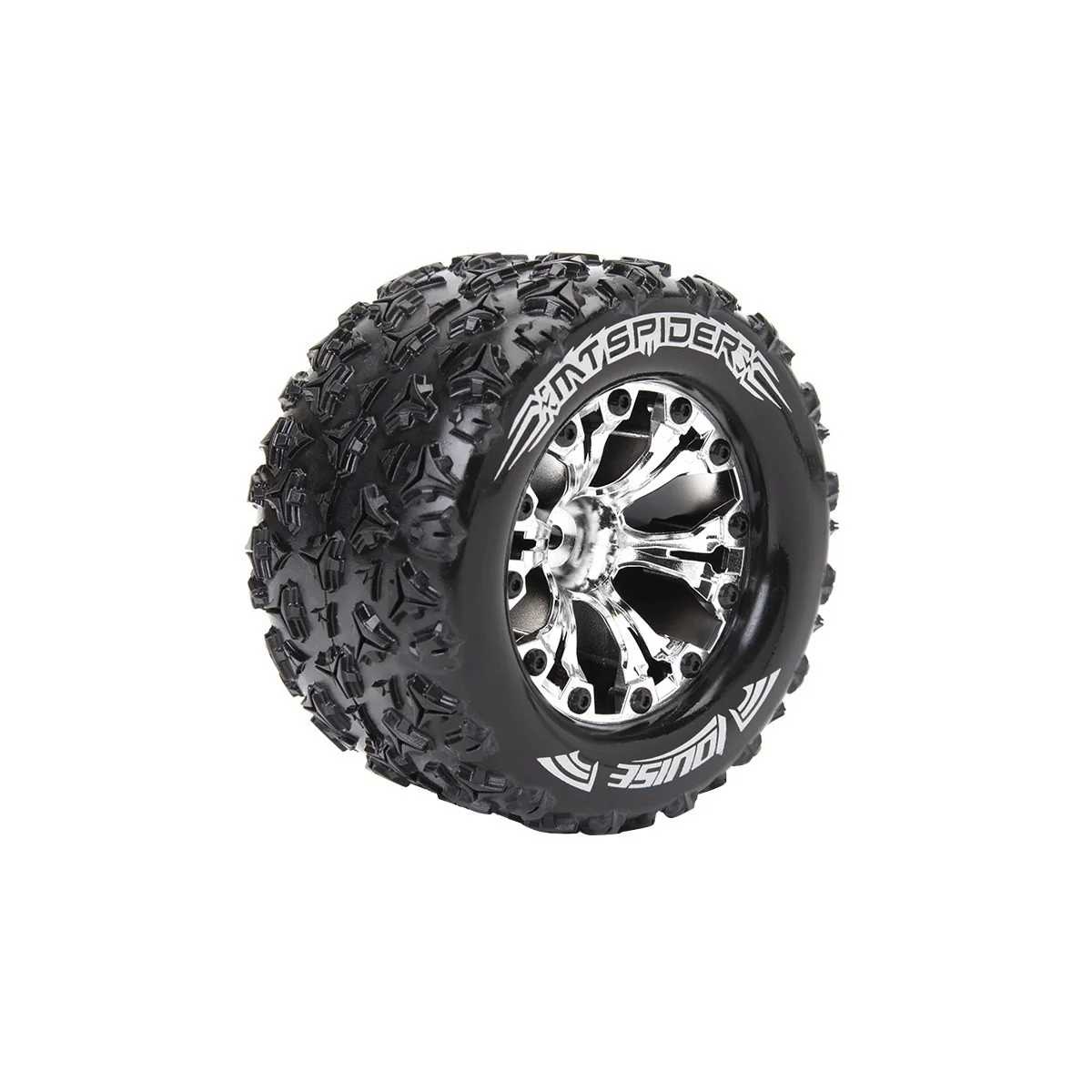 MT-Spider Tires - Chrome Rims 2.8" 1/10 (x2) Louise RC Louise RC LR-T3203SCH - 1 MT-Spider Tires - Chrome Rims 2.8" 1/10 (x2) Louise RC Louise RC LR-T3203SCH - 1