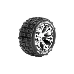 ST-Jumbo Tires - Chrome Rims 2.8" 1/10 (x2) Louise RC Louise RC LR-T3210SCH - 1
