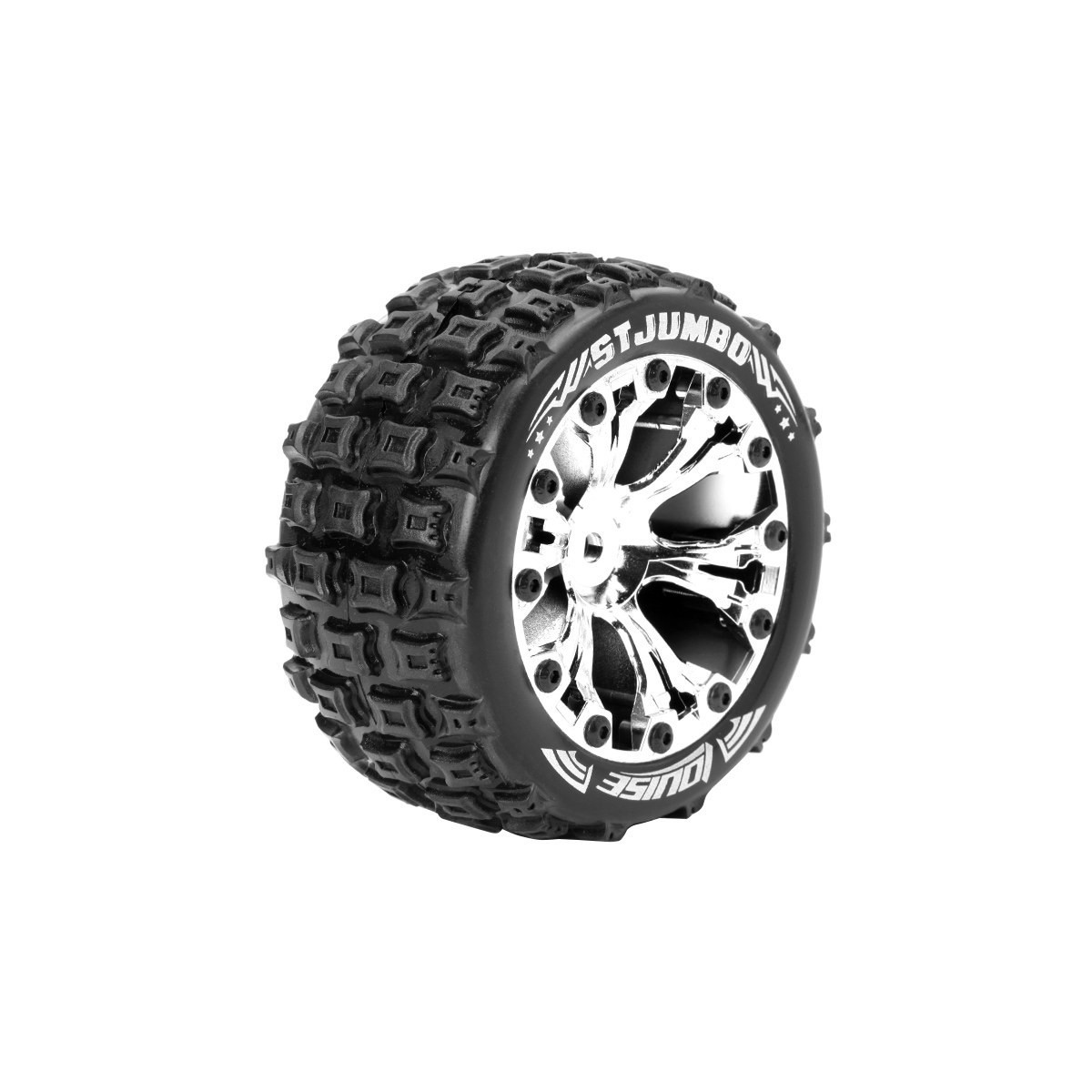 Pneus ST-Jumbo + Jantes Chrome 2.8" 1/10 (x2) Louise RC Louise RC LR-T3210SCH - 1