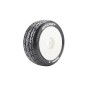 L-T3190SW-B-Rocket Tires + White Solid Rims 1/8 (x2) Louise RC
