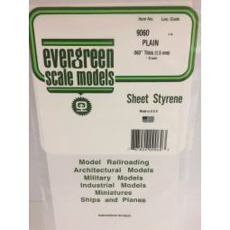 White plate smooth 1.5x150x300mm Ref: 9060 - Evergreen - S1379060