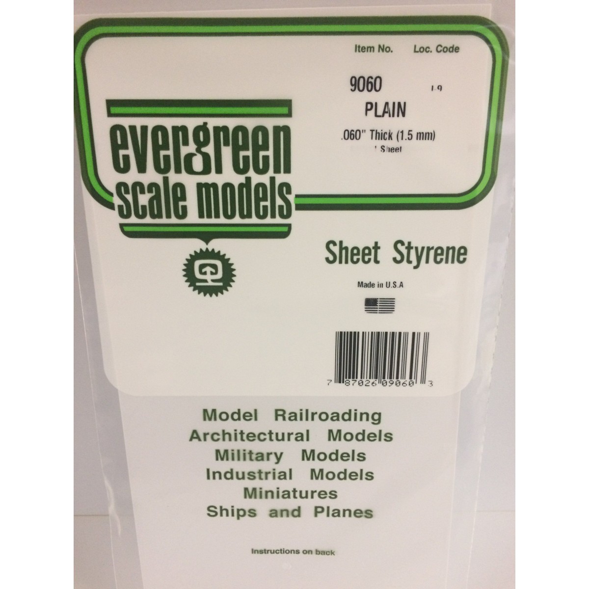 Plaque blanche lisse 1.5x150x300mm Ref : 9060 - Evergreen Evergreen S1379060 - 1