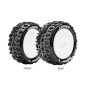 LR-T3200SWKR-Pneus E-Spider + Jantes Blanches arrières 1/10 (x2) Louise RC - LR-T3200SWKR