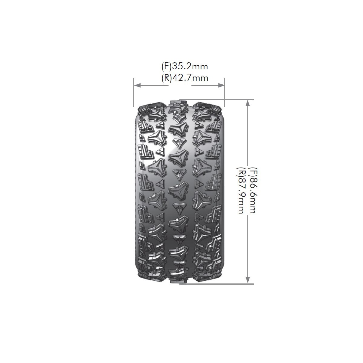 E-Spider Tyres + White Front Rims 1/10 (x2) Louise RC Louise RC L-T3198SWKF - 2