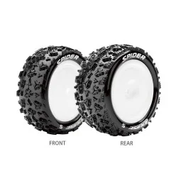 Pneus E-Spider + Jantes Blanches avants 1/10 (x2) Louise RC Louise RC L-T3198SWKF - 1