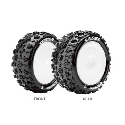 Pneus E-Spider + Jantes Blanches avants 1/10 (x2) Louise RC Louise RC L-T3198SWKF - 1