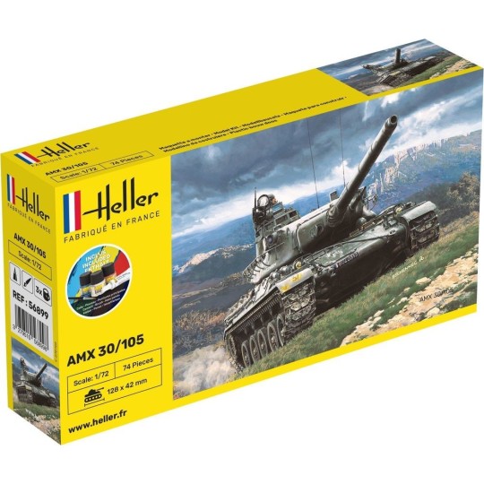 HEL-56899-TANK AMX 30/105 1:72 Heller - glue and paints