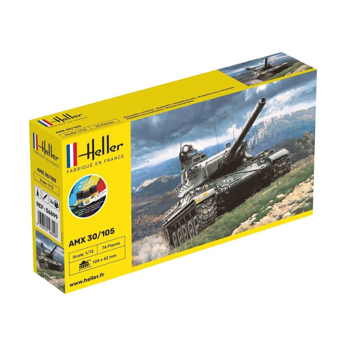 TANK AMX 30/105 1:72 Heller - glue and paints Heller 56899 - 1