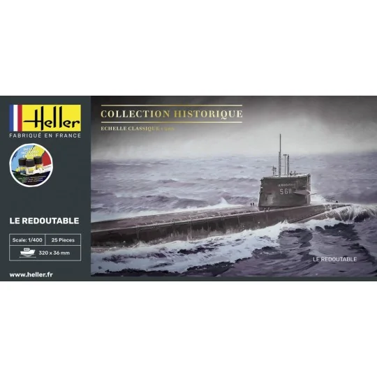 Submarine The Redoutable 1/400 Heller - glue and paintings Heller 57075 - 2 HEL-57075-Submarine The Redoutable 1/400 Heller - glue and paintings - HEL-57075