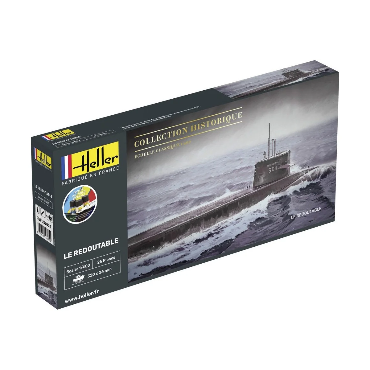 Sous-Marin Le Redoutable 1/400 Heller + colle et peintures Heller 57075 - 1 Sous-Marin Le Redoutable 1/400 Heller + colle et peintures Heller 57075 - 1