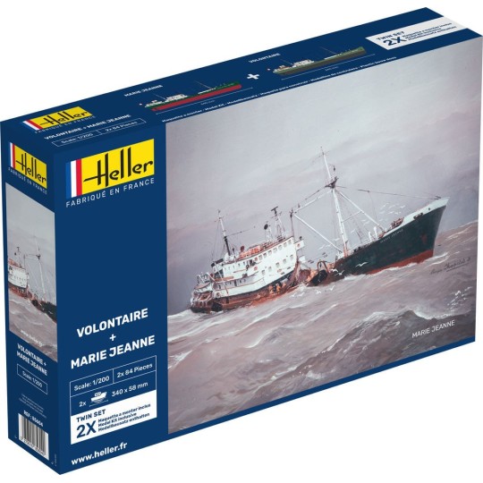 HEL-85604-Coffret bateaux Volontaire + Marie Jeanne 1/200 Heller