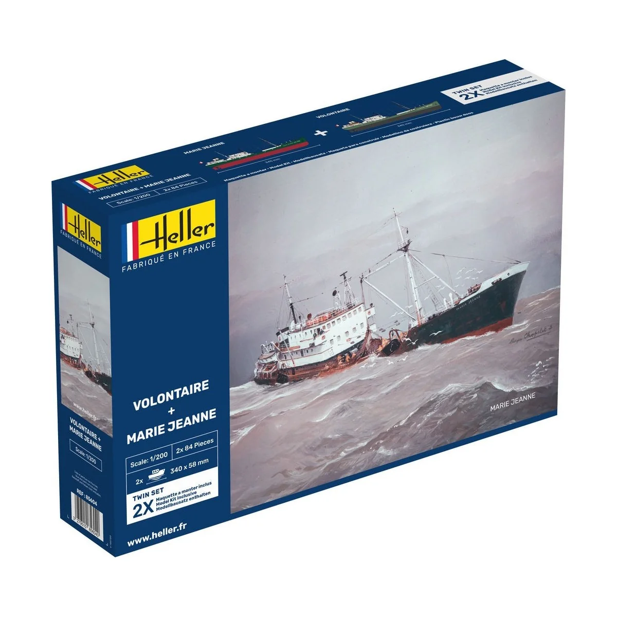 Coffret bateaux Volontaire + Marie Jeanne 1/200 Heller Heller 85604 - 1