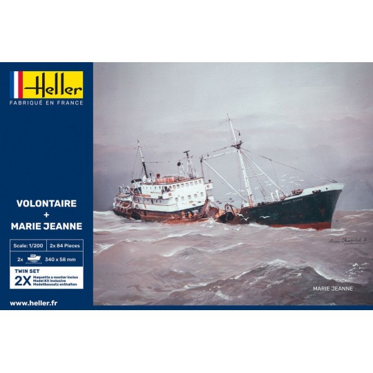 HEL-85604-Coffret bateaux Volontaire + Marie Jeanne 1/200 Heller