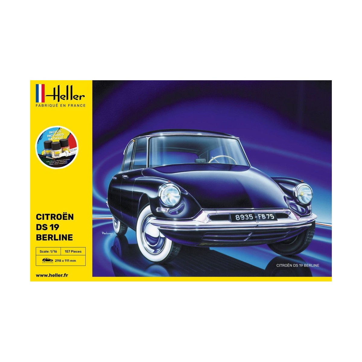Citroen DS 19 Sedan 1/16 Heller - glue and paints Heller HEL-56795 - 2 Citroen DS 19 Sedan 1/16 Heller - glue and paints Heller HEL-56795 - 2
