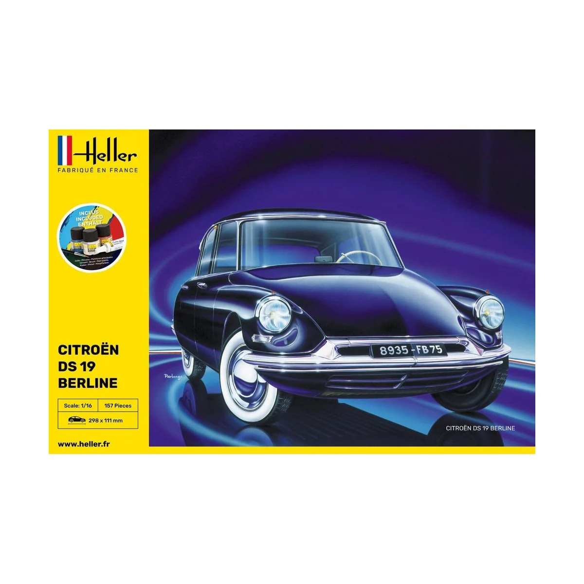 Citroën DS 19 Berline 1/16 Heller + colle et peintures Heller HEL-56795 - 2