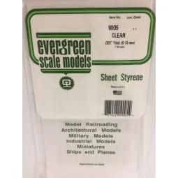 Smooth transparent plate 0.13x150x300mm Ref: 9005 - Evergreen - S13...