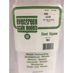 Smooth transparent sheet 0.25x150x300mm Ref: 9006 - Evergreen - S13...