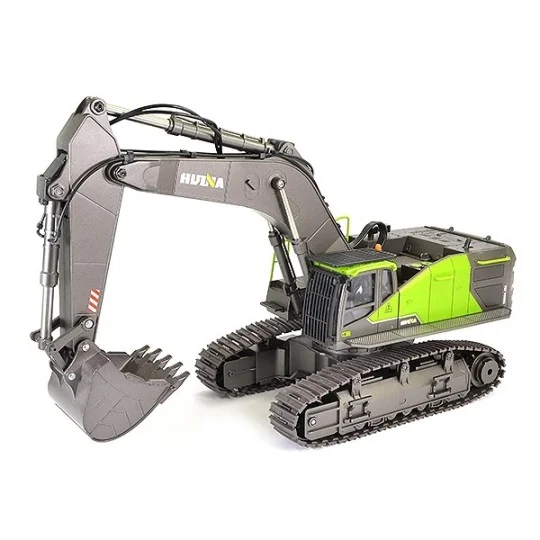 CY1593-Pelleteuse RC vert godet et cabine métal, haute puissance, 1/14 2.4Ghz - HuiNa - CY1593