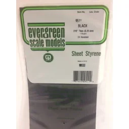 Smooth black plate 0.25x150x300mm Ref: 9511 - Evergreen - S1379511 ...