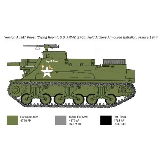 M7 Priest Gun Motor Carriage 1/35 Italeri Italeri I6580 - 4 I6580-M7 Priest Gun Motor Carriage 1/35 Italeri - I6580