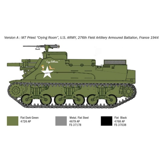 I6580-M7 Priest Gun Motor Carriage 1/35 Italeri