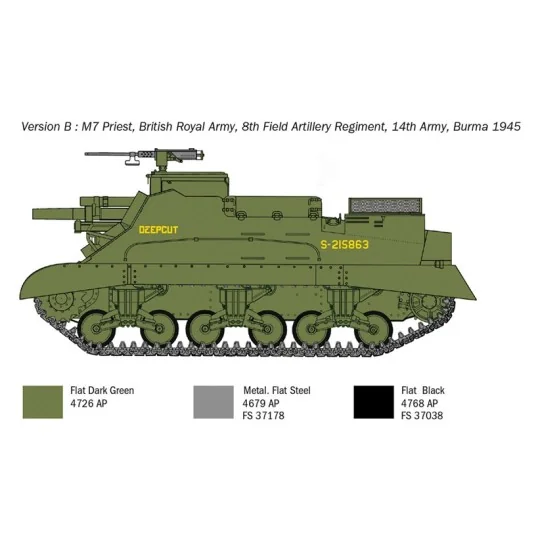 M7 Priest Gun Motor Carriage 1/35 Italeri Italeri I6580 - 5 I6580-M7 Priest Gun Motor Carriage 1/35 Italeri - I6580