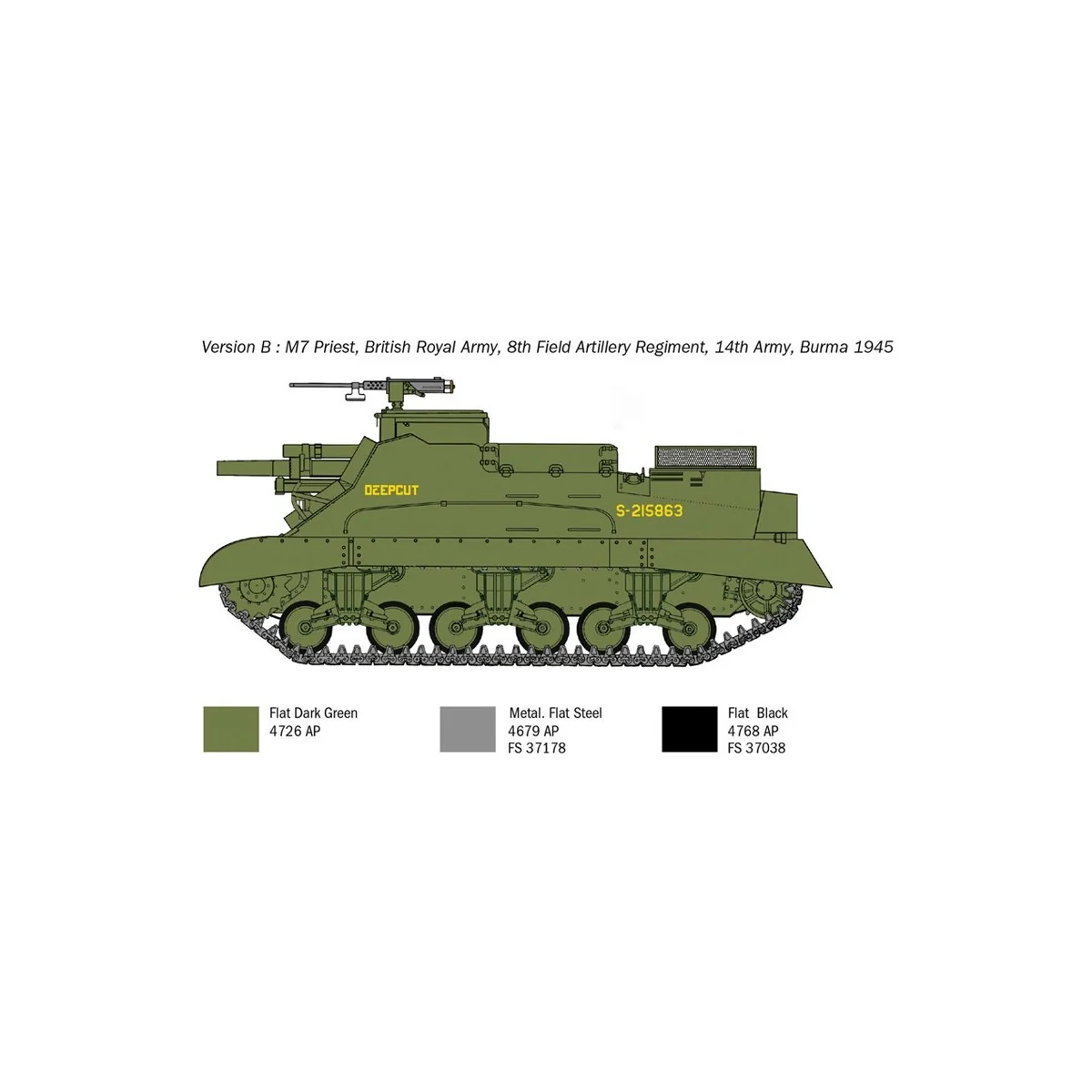 M7 Priest Gun Motor Carriage 1/35 Italeri Italeri I6580 - 5 M7 Priest Gun Motor Carriage 1/35 Italeri Italeri I6580 - 5