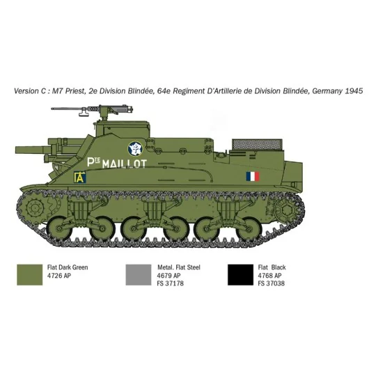 M7 Priest Gun Motor Carriage 1/35 Italeri Italeri I6580 - 6 I6580-M7 Priest Gun Motor Carriage 1/35 Italeri - I6580