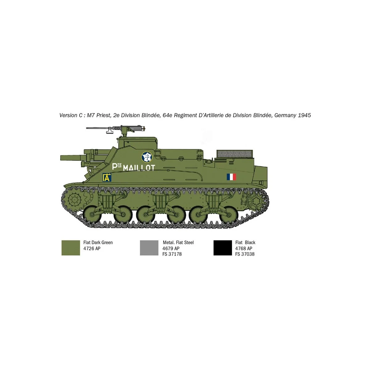 M7 Priest Gun Motor Carriage 1/35 Italeri Italeri I6580 - 6 M7 Priest Gun Motor Carriage 1/35 Italeri Italeri I6580 - 6