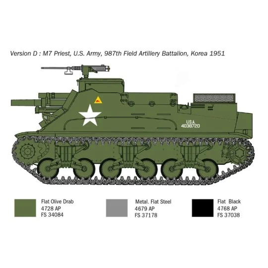 M7 Priest Gun Motor Carriage 1/35 Italeri Italeri I6580 - 7 I6580-M7 Priest Gun Motor Carriage 1/35 Italeri - I6580