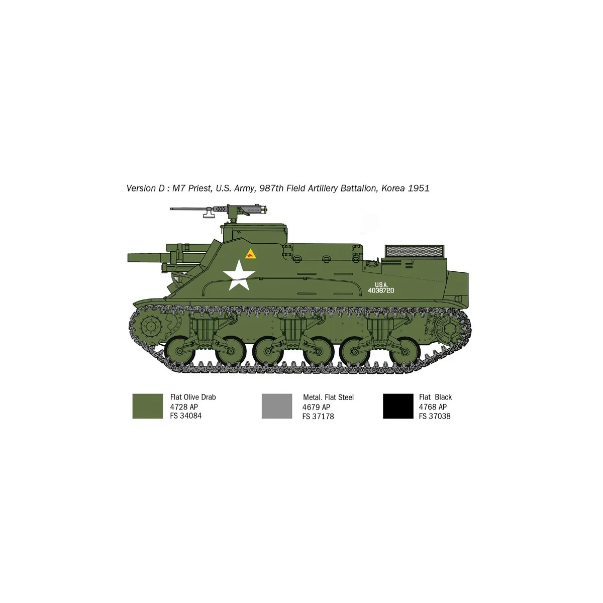 M7 Priest Gun Motor Carriage 1/35 Italeri Italeri I6580 - 7 M7 Priest Gun Motor Carriage 1/35 Italeri Italeri I6580 - 7