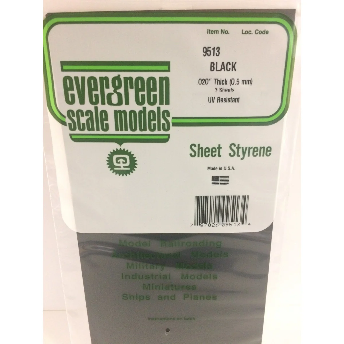 Black plate smooth 0.50x150x300mm Ref: 9513 - Evergreen - S1379513