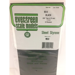 Smooth black plate 0.75x150x300mm Ref: 9514 - Evergreen - S1379514 ...