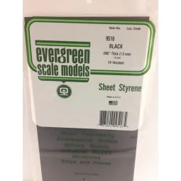 Smooth black plate 1.5x150x300mm Ref: 9516 - Evergreen - S1379516 -...