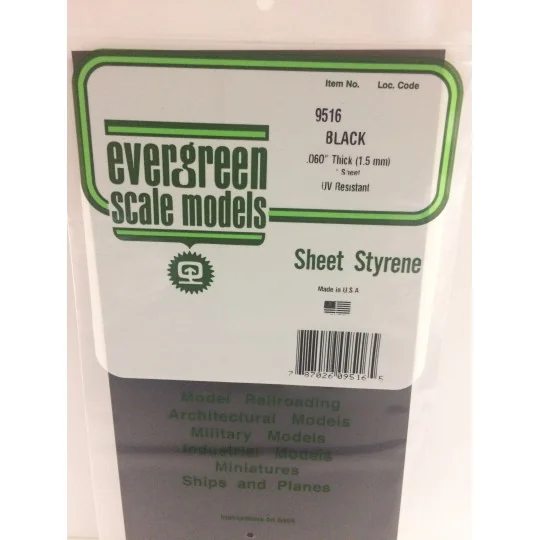 Plaque noire lisse 1.5x150x300mm Ref : 9516 - Evergreen Evergreen S1379516 - 1 S1379516-Plaque noire lisse 1.5x150x300mm Ref : 9516 - Evergreen - S1379516