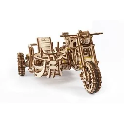 Moto Scrambler UGR-10 with Side-Car Puzzle 3D wood UGEARS UGEARS UG-70137 - 1