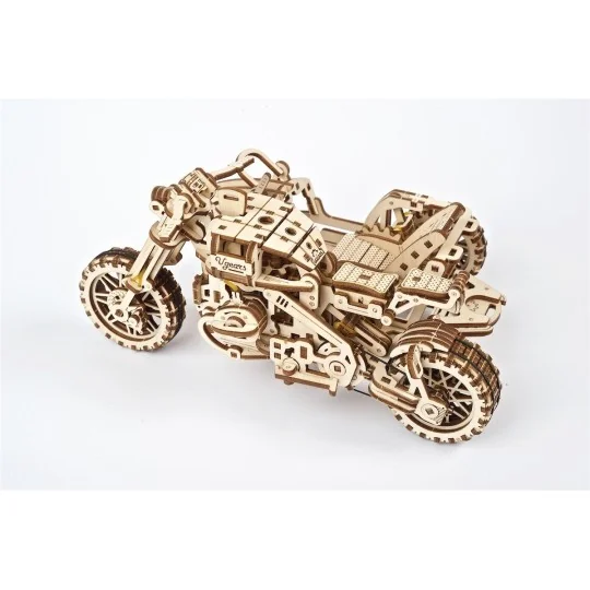 UG-70137-Moto Scrambler UGR-10 with Side-Car Puzzle 3D wood UGEARS