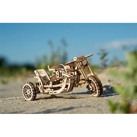 UG-70137-Moto Scrambler UGR-10 with Side-Car Puzzle 3D wood UGEARS