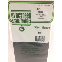 Smooth black plate 2.0x150x300mm Ref: 9517 - Evergreen - S1379517