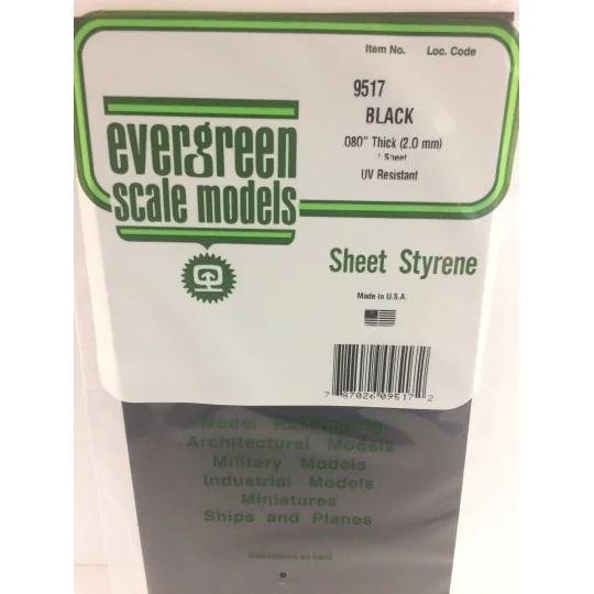 Smooth black plate 2.0x150x300mm Ref: 9517 - Evergreen - S1379517 S1379517-Smooth black plate 2.0x150x300mm Ref: 9517 - Evergreen - S1379517