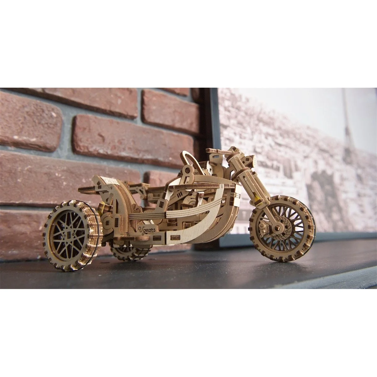 Moto Scrambler UGR-10 avec Side-Car Puzzle 3D bois UGEARS UGEARS UG-70137 - 10