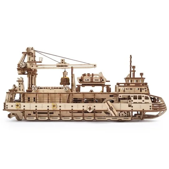 UGEARS 3D Wood Puzzle Research Ship UGEARS UG-70135 - 3 UG-70135-UGEARS 3D Wood Puzzle Research Ship - UG-70135