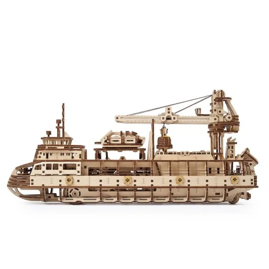 UGEARS 3D Wood Puzzle Research Ship UGEARS UG-70135 - 4 UG-70135-UGEARS 3D Wood Puzzle Research Ship - UG-70135