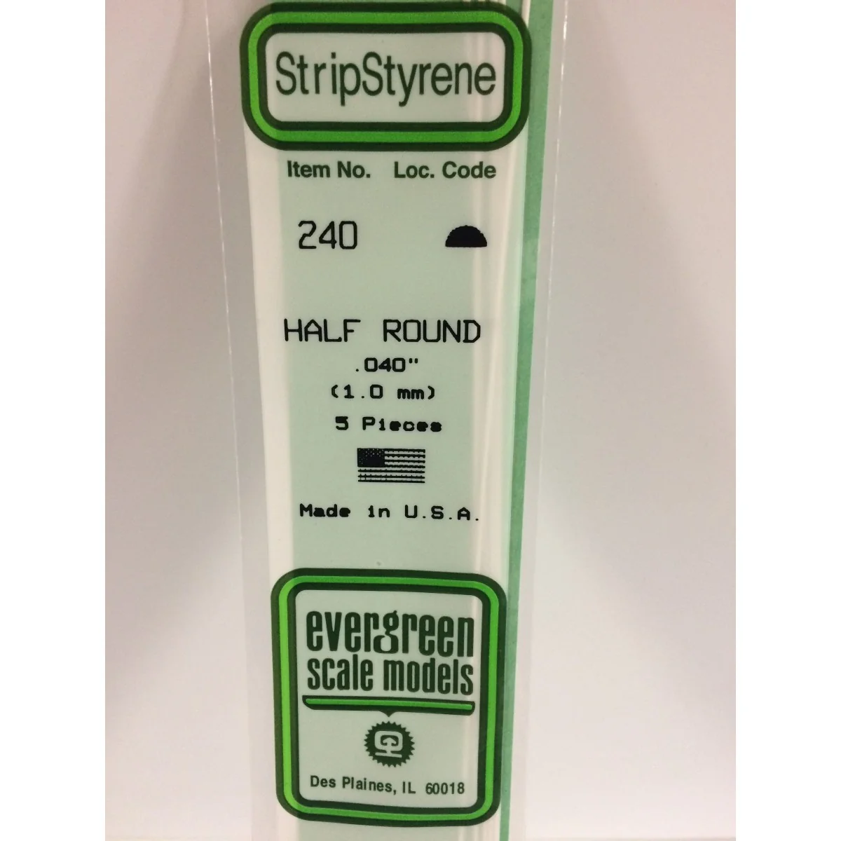 Half round 1.0x350mm Ref: 240 - Evergreen - S1370240
