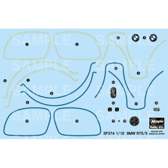 52174-Moto BMW R75/5 1/10 Hasegawa - 52174